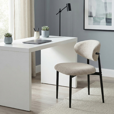 Обідні стільці м'які, кухонні стільці з металевими ніжками, бежеві