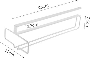 Тримач для келихів для вина ACAREY 2 шт. и, підвісний, під шафою для бару/кухні/льоху, 26x17.5см (білий)