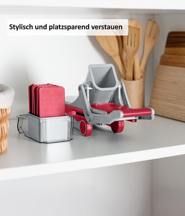 Nicer Dicer Mandoline 12-ти частинний набір для нарізки овочів: слайсер, шматовиця, для гурки, кухонний слайсер, слайсер для джиран, для нарізки соломкою, преміум-якість, турквіз/зелений (червоно-сірий)