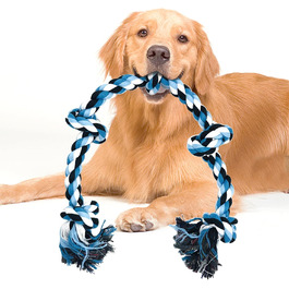 Іграшкова мотузка для собак Fhioevt 90см 5 вузлів (синя)