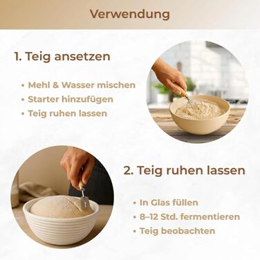 Набір для приготування закваски Crustica 8 частин: гномки круглі та овальні, скляна тара та аксесуари для випічки хліба