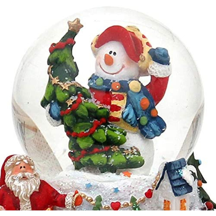 Деко герой 24 Снігова куля, розміри В/ Ш / куля близько 8,5 х 6,5 см / 6,5 см. 501227-синій (Сніговик з ялинкою)