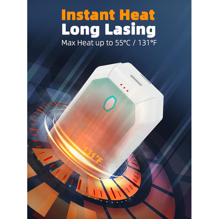 Електричний грілка для рук ITSHINY, набір 2 шт., 3 режими нагріву, USB-зарядка, для чоловіків, кемпінгу та полювання (синій)