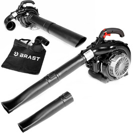 Бензиновий збирач листя BRST® Laubsauger Laubbläser 1,0kW (1,36PS) з мішком 55L, 2 насадки, ремінь та антивібраційний руків'я | 4в1 | Швидкість потоку 73 м/с