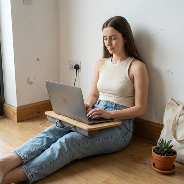 Підставка для ноутбука PEPE Mobility з подушкою, підставка для колін, бамбукова підставка для ноутбука та планшета, до 17 дюймів