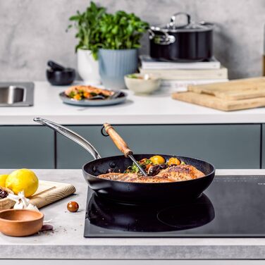 Сковорода GreenPan Barcelona з антипригарним покриттям Ceramic, 30 см, 4.8 л з кришкою, чорна