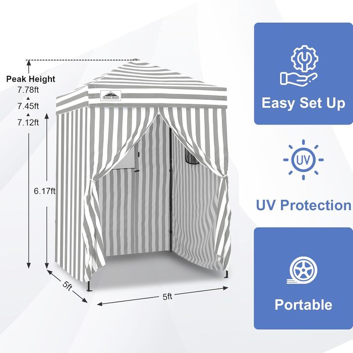 Розкладана переодягальня Eagle Peak Flex Ultra Compact - 1.2 x 1.2 м (5x5 ft) для басейну, фотосесій та кемпінгу, білий колір