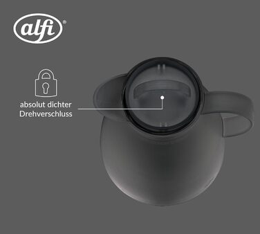 Термос Alfi DAN 1.0 л, пудрово-рожевий, з термоізоляційного пластику з вставкою з термостійкого скла, з кришкою-поворотом, дизайнерська модель, ідеально підходить для кави та чаю, BPA-free (з фільтром для чаю, Smoke)