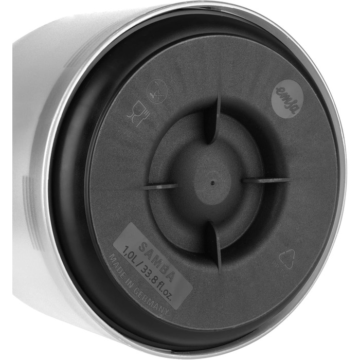 Термос Emsa Samba 1 л з Quick Press, білий, з ізоляцією, 12 год гарячий, 24 год холодний