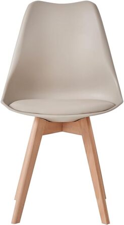 6-Piece Set Modern Dining Chairs, Kitchen Chairs with Upholstery and Beech Legs for Bedroom, Living Room, Dining Room, Kitchen – Khaki