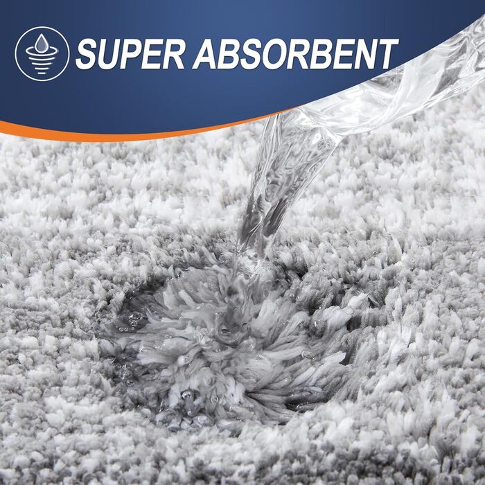 Килимок для ванної кімнати OLANLY, мікрофібра, антиковзаюча поверхня, 50.8 x 81.3 см, сірий