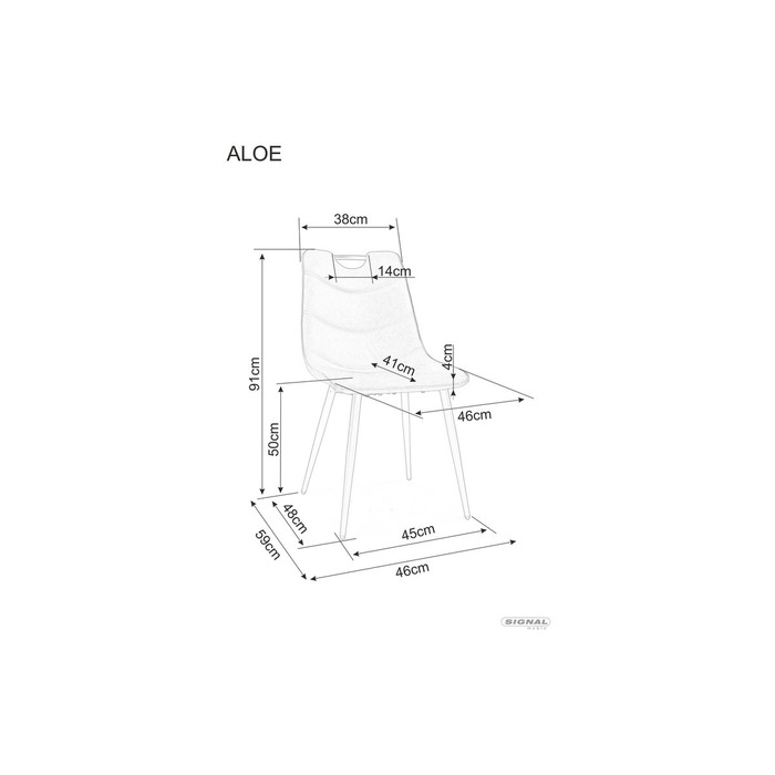 Стілець ALOE чорний каркас/коричневе TAP.212