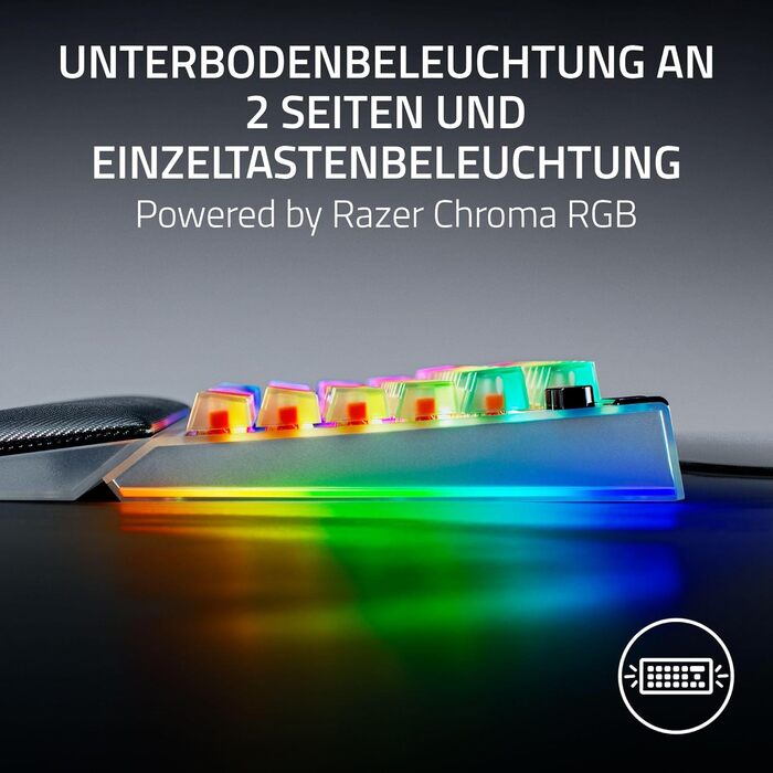 Razer BlackWidow V4 75% Phantom White: Механічна ігрова клавіатура з RGB підсвічуванням та Hot-swap