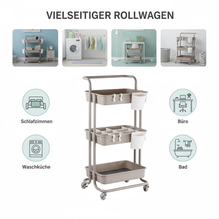 Трьох'ярусна візок Relaxdays