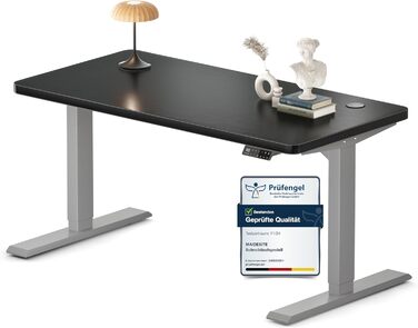 Регульований стіл MAIDeSITe S2 Pro (140x70 см, сірий каркас + чорний), електричний, з захистом від зіткнень, підйом до 160 кг