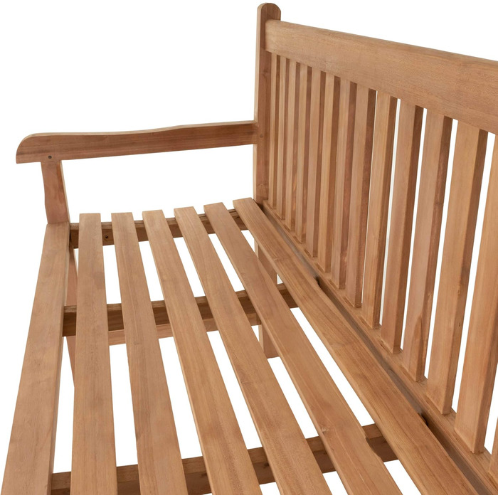 Садова лавка Divero Abruzzo 3-місна з тикового дерева, оброблена, коричнева