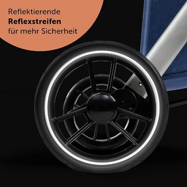 Дитяча коляска Bergsteiger Lugo 3в1 | Комплект 3в1 з аксесуарами: автокрісло, прогулянковий блок, сонцезахист та вітрозахисний чохол | Isofix база доступна (блакитний | рама: срібна)