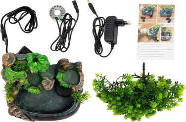 Декоративний настільний фонтан Charocean з LED підсвіткою та ефектом туману, для дому та офісу, з можливістю розміщення рослин