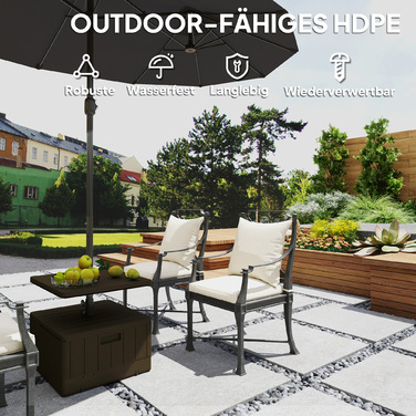 Основа для парасольки для тераси та саду з підставкою, пластик, чорний колір