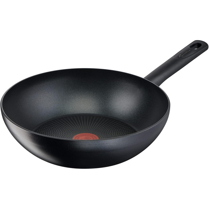 Вок Lagostina Rigenera Green з антипригарним покриттям з 100% переробленого алюмінію, Ø 28 см, для індукційних плит та духовки, з індикатором температури Thermosignal, стійкий до подряпин, ергономічна ручка