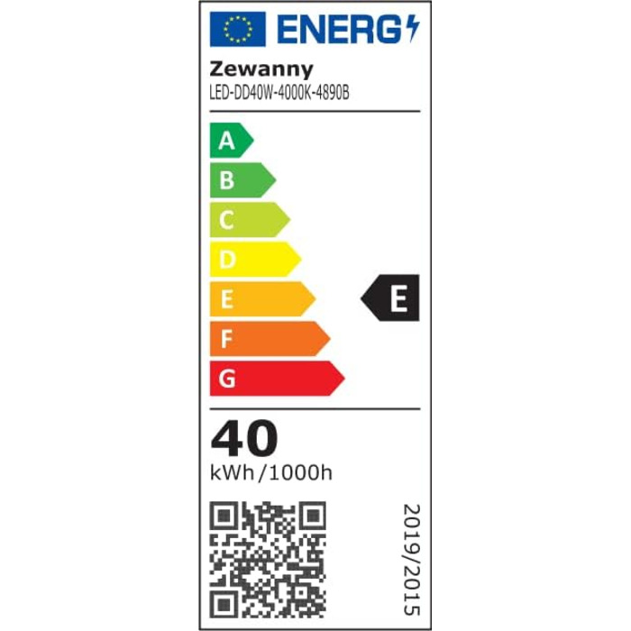 Підвісний світильник Zewanny LED 40W, 4000K, регульований по висоті 150см, чорний, для їдальні/вітальні/кухні