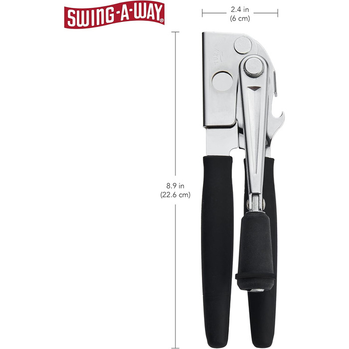 Відкривач консерв Swing-A-Way 6080 Easy Crank, нержавіюча сталь, чорний