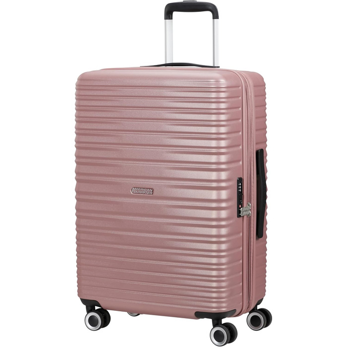 Набір валіз American Tourister Aerotech (3 шт.) - ручна поклажа, середній, великий, розширюваний, з TSA-замком, блакитний/рожевий (металік)