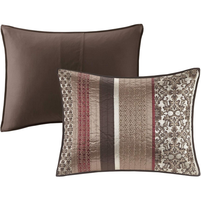 Ковдра Madison Park Jacquard Luxe Design, оверсайз King, Princeton Red, набір з 5 предметів