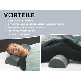 Подушка для колін XDREAM bequemes для тих, хто спить на боці | Ортопедична подушка для ніг з Memory Foam для полегшення болю в колінах та спині | Підтримка шиї та попереку | Знімний чохол (кальянковий пінопласт)