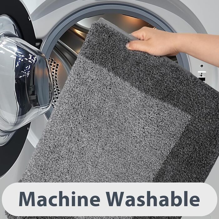 Килимок для ванної кімнати: неслизький, миючий, 50 x 76 см (сірий)