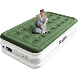 Надувний матрац для 2 осіб 203x152x40 см з електричним насосом, самонадувний матрац для гостей, для дому