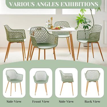 Набір садово-розслаблюючих крісел 4 шт. для тераси, балкону та саду, 120 кг, сіро-зелений