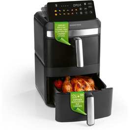 Фритюрниця повітряна GOURMETmaxx з двома камерами | 12 літрів | Airfryer з сенсорним дисплеєм