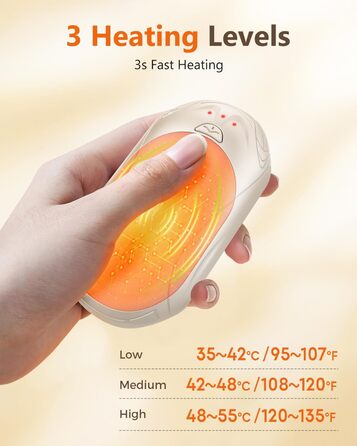 Електричний підігрівач для рук Bosoner: комплект 2 шт., 6000mAh, USB, портативний, теплий подарунок для чоловіків та жінок