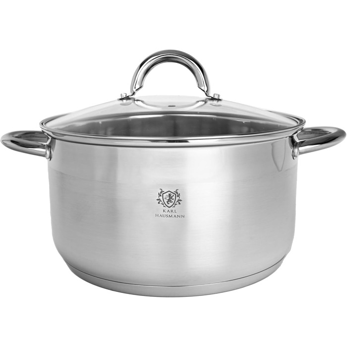 Нержавіюча каструля Karl Hausmann 6L з кришкою (26 см) - для всіх плит, включаючи індукційні