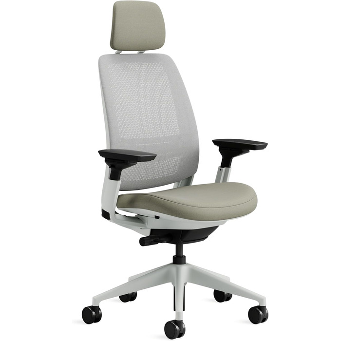Офісний стілець Steelcase Series 2 з підтримкою спини LiveBack, 4D підлокітники, регульована підголівник, колір Трюфель