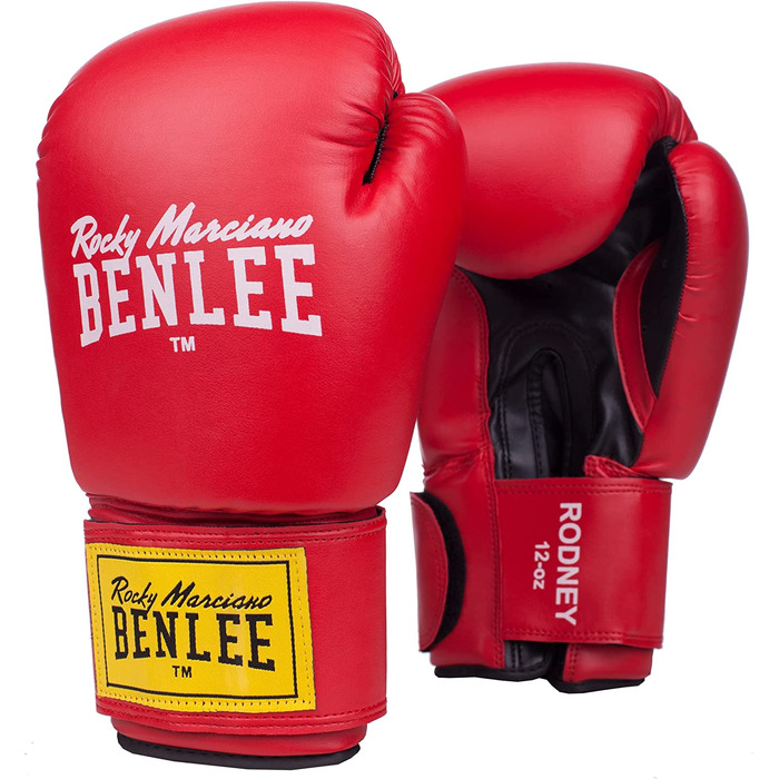 Боксерські рукавички Benlee зі штучної шкіри Rodney (червоні, 16 унцій, одномісні)