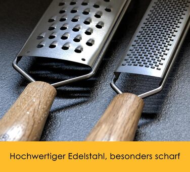 Набір кухонних терток Hanse Zester - нержавіюча сталь 304 - високоякісні терки - елегантний дизайн - терка для пармезану - Zester (макс. 60 символів)