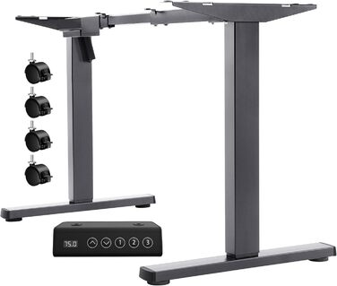 Електричний регульований стіл Flamaker: телескопічна стійка, пам'ять, сірий колір