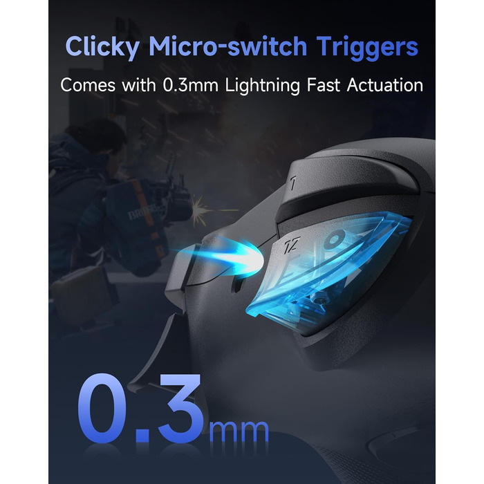 Контролер EasySMX S10 для Switch 2: Wake-up, Joystick, NFC, 1200mAh, знімний D-Pad, магнітні панелі, чорний