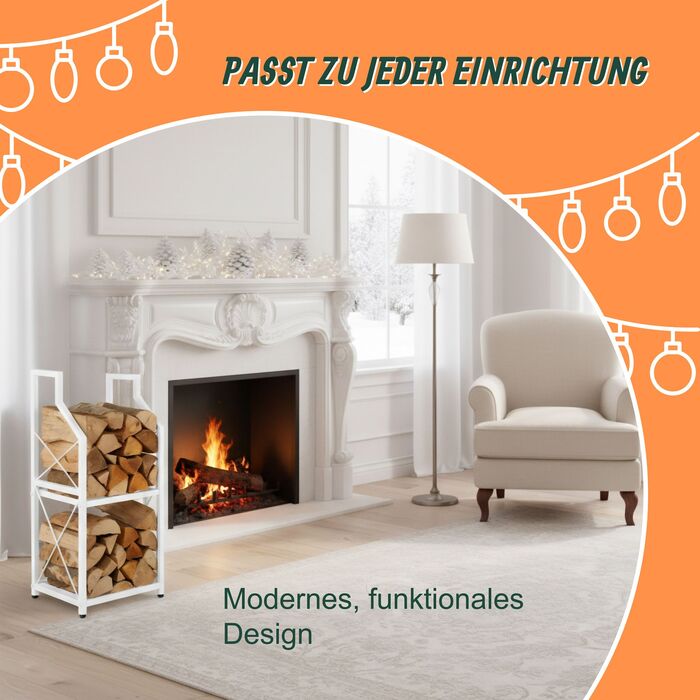 Стильна полиця для дров Relaxdays з 2 ярусами