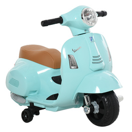 Дитячий самокат HOMCOM VESPA, дитячий мотоцикл, 1,5-3 роки, металевий, бірюзовий