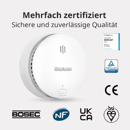Датчики диму Rauchmelder з магнітним кріпленням, 10 років роботи від батареї, кнопка вимкнення/тестування, сертифіковано TÜV EN 14604 (5 шт.) (2 шт.)