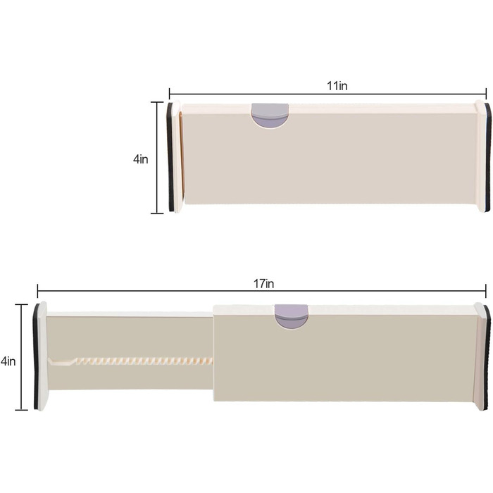 Перегородки для шухляд, 11'-17 розширювана перегородка для комода, 4 PCS