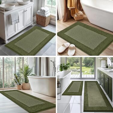 Килимок для ванної кімнати з антиковзаючим покриттям, 50 x 76 см, колір шалфейний