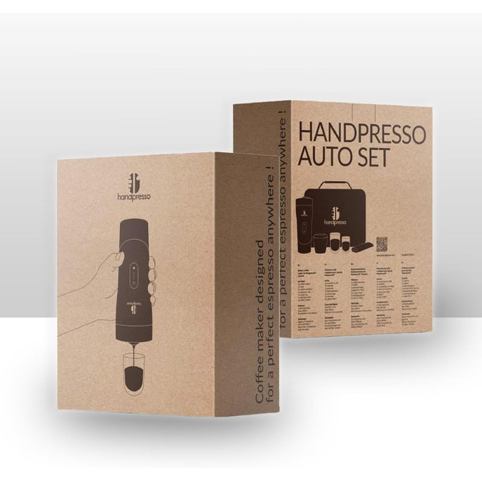 Handpresso Auto Set: портативна кавомашина для автомобіля, вана та кемпінгу | Espresso & Lungo | USB-C | для капсул