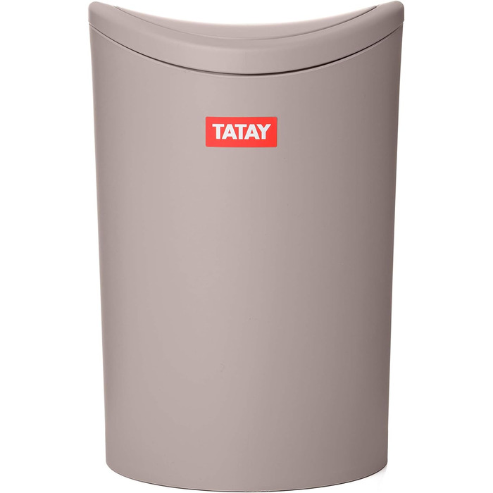 Відро для сміття TATAY для ванної, 6 л, ПП, без вмісту БФА, сірий, 19x19x28см