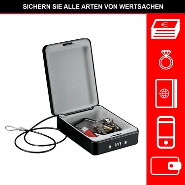 Сейф MASTER LOCK Kompakt P005CEURBLKHRO з комбінацією та кабелем – для документів, коштовностей та телефону