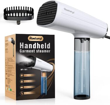 Парфукат Raelunyi 1300W: портативний відпарювач для одягу, для дому, подорожей та офісу (білий)