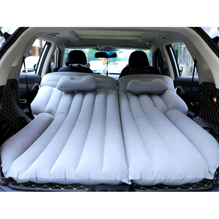 Надувне ліжко Icelus Doppel 204x153x23 см з насосом. Матрац для кемпінгу, подорожей та дому. Сірий колір